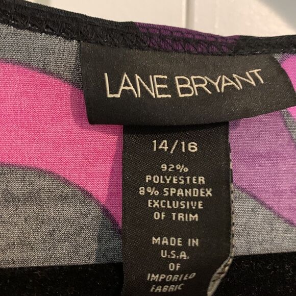 Lane Bryant purple and black blouse with built in cami - Picture 4 of 7